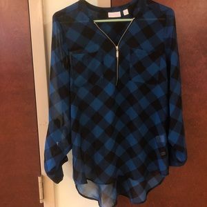 New York and Company zip up blouse